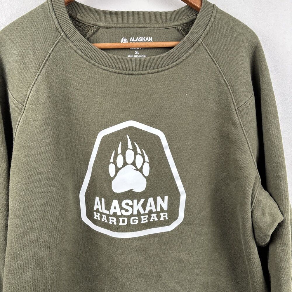 Alaskan Hardgear Duluth Trading Men XL Sweatshirt Pullover Cotton Olive Green